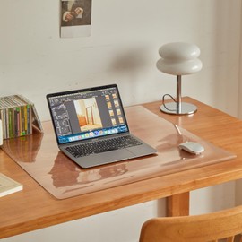 Hedoho Desk Mat, Transparent 60x35cm Thickness 1.5mm PVC Learning Desk Mat Kids Desk Mat Clear Office Desk Computer Table Mat Dustproof Waterproof Heat Resistant Desk Pad for Home Customizable