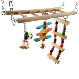 SUPVOX 1pc Bird Swing Oiseaux Bird and Leaf Bell Birdbaths Pet Bird Carrier Bird Travel Carrier Cage Conures Bird Feeder for Window Platform Bird Feeder Bird Ladder Bird House Wooden