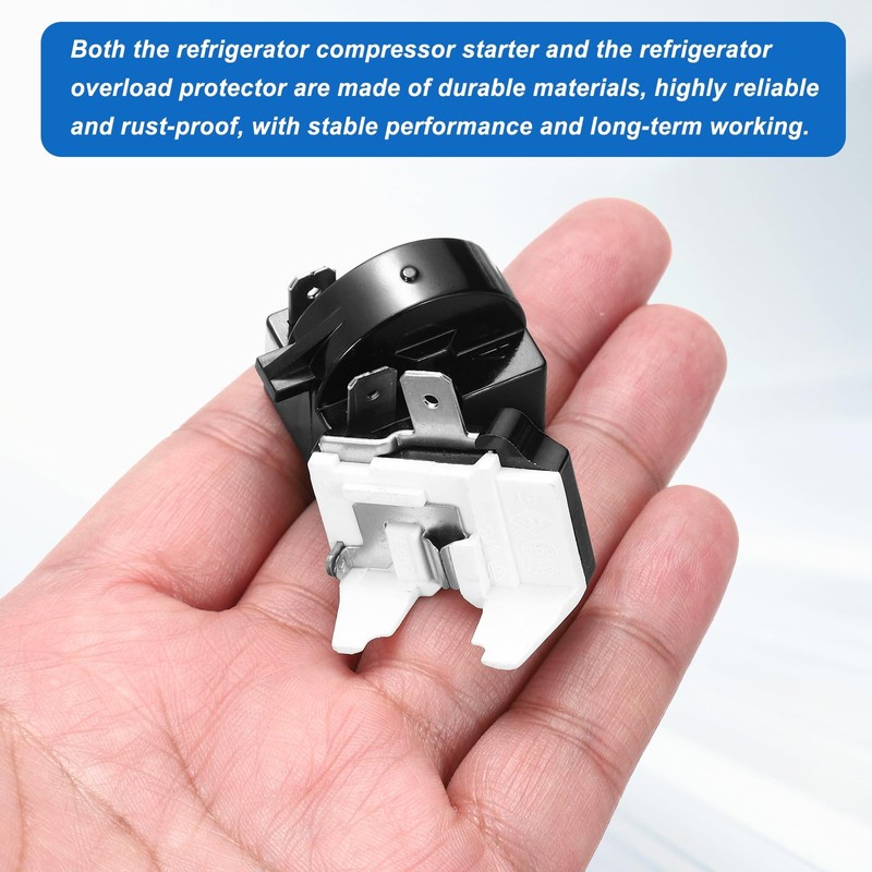 sourcing map 2 Set PTC Refrigerator Starter Relay 4.7 Ohm