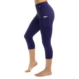 CompressionZ High Waisted Capri Leggings for Women Tummy Control - Workout Yoga Pants with Pockets