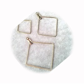 New Beading Hoop, 52 Gold Plated Steel 15-27mm Diamond Shaped Mix Charm Holder for DIY Crafts and Jewelry Making LU01238MAR