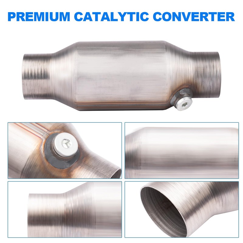 Yeoflagtrade Catalytic Converter 3 Inch 2 Pcs, High Flow Universal