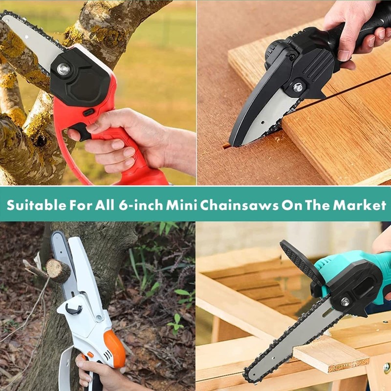 5 Pieces 6 Inch Mini Chainsaw Chain With 2 Pcs