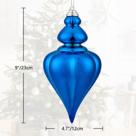 23 cm Large Christmas Baubles, Shatterproof Christmas Tree Decoration, Blue Xmas Baubles, Hanging Ornaments for Christmas Decoration, Christmas Decoration