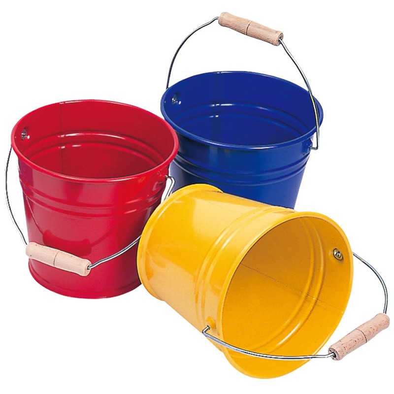 Glückskäfer 535054 Metal Bucket with Wooden Handle Red