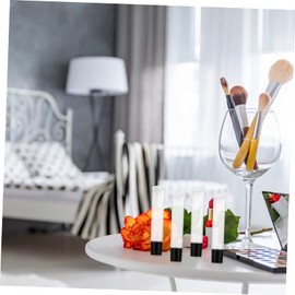 Baluue 50pcs 15ml Plastic Empty Lip Gloss Tubes Black Straight Lip Cap Sealed Leakproof Durable for Travel