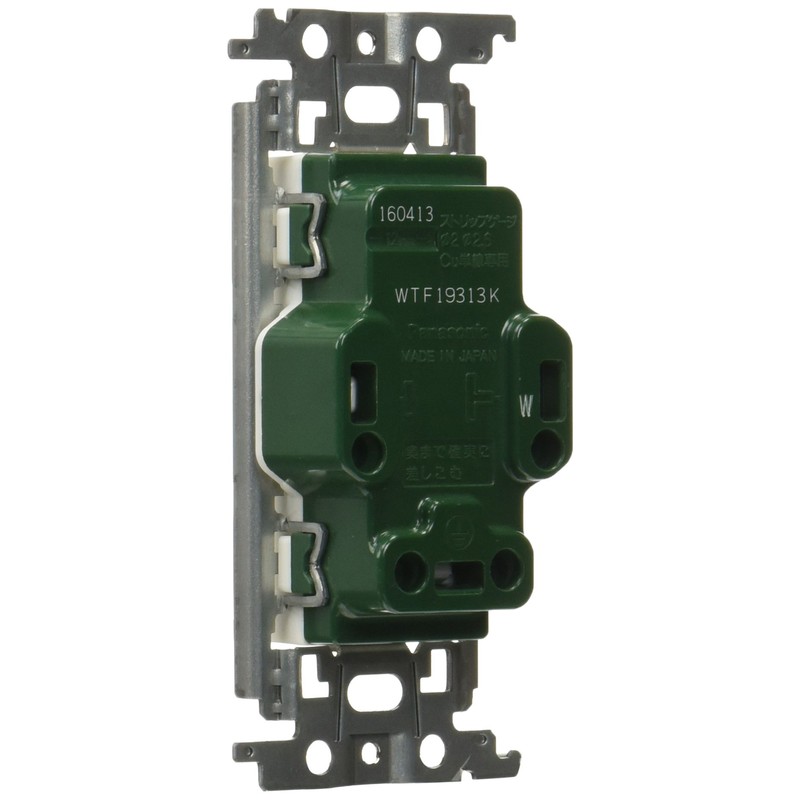 Panasonic WTF19313WK Grounding Outlet with Embedded Earth Terminal for Both