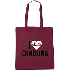 Hippowarehouse I love canoeing Tote Shopping Gym Beach Bag 42cm x38cm, 10 litres
