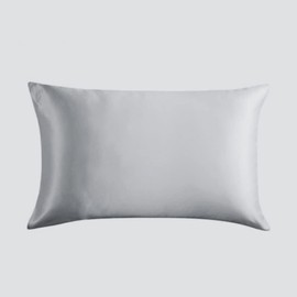 100% Mulberry Silk 19 Momme Charmeuse Silk Pillowcase With Silky Satin underside for Hair and Skinfor Hair and Skin 1pc 50 x 75 cm (Gray)
