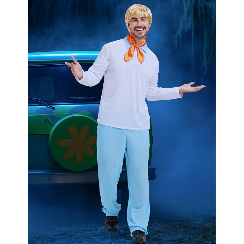 Mahoon Halloween Fred Costumes Cosplay, Azul & blanco, X-Large