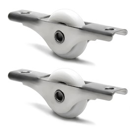 MroMax 2Pcs 23mm/0.91" Dia Screen Door Rollers Nylon White Sliding Wheel Electroplating Sliding Wheel with Stainless Steel Shell for Garage Screen Door