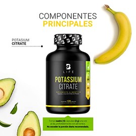 B Life Citrato de Potasio 120 cápsulas con 800mg de Potasio