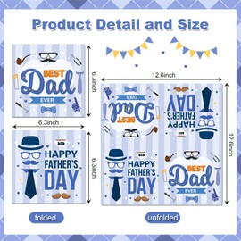 Happy Father's Day Paper Napkin, 80PCS Father's Day Napkins Disposable Luncheon, Best Dad Ever Party Supplies Birthday Decorations, Dad Paper Napkin for Best Father Party Decorations Supplies
