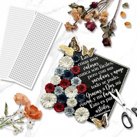 XNXQLFPY 2025 Upgrade Graduation Cap Decorations kit,Includes 16 Pcs Graduation Cap Topper Blank Glitter Cardstock 10 X 10,4 Colours, and 2 Sheets Rhinestones for Graduation Cap Topper