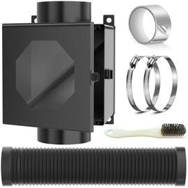 Metal Dryer Lint Trap, Indoor Dryer Vent Kit with 4" Hose - Efficient Lint Catcher Box, 2 Clamps & Stainless Steel Mesh for Electric Clothes Dryers - Dryer Duct lint Trap