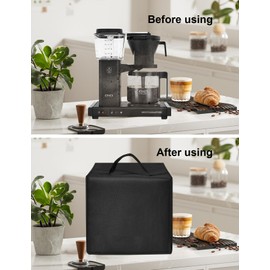 Coffee Maker Dust Cover Heavy Duty Heat Resistant Waterproof Cover Compatible With Technivorm Moccamaster 53930 KBGV 10-Cup Coffee Make Black7.9"D x 14.2"W x 14.2"H