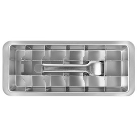 Stainless Steel Ice Cube Tray 18 Slot Removable Ice Cube Maker with Handle Easy to Release Ice Cube Tray Efficient Ice Cube Maker for Ice Cubes