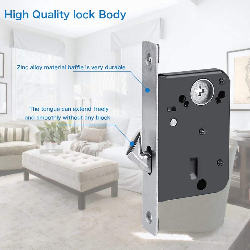 CCJH Privacy Pocket Door Lock Hardware with Key, Pocket Door