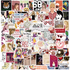 GEERTO 150pcs Taylor Singer Stickers, Pop Music Stickers, Vinyl Waterproof Sticker for Laptops, Bumper,Skateboard,Water Bottles, Teens Adult Decals