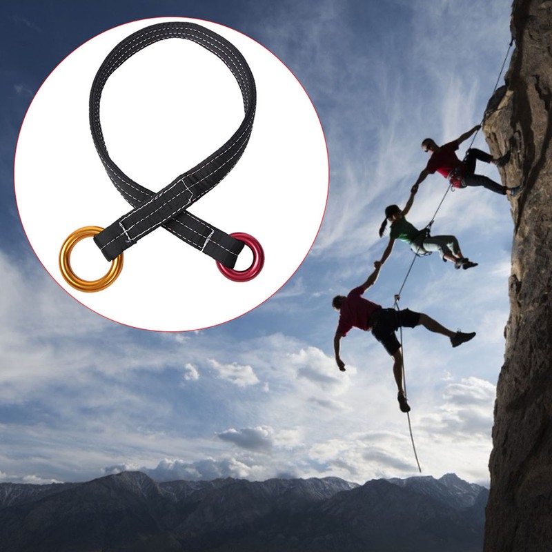 90CM Outdoor Climbing Tree Rescue Wire Lanyard with Two Hanging