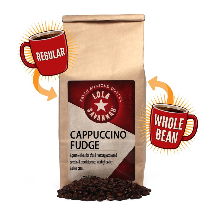 Lola Savannah Cappuccino Fudge Whole Bean Caffeinated Coffee, 2lb