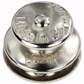 Loxx® Top Button Large for Fabric up to 2.5 mm Nickel-Plated Brass "Made in Germany" Quick Release Pack of 15