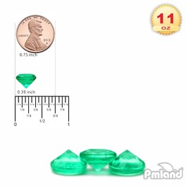 PMLAND 1200 Pieces 3.5 Carat 10mm Acrylic Fake Diamond Table Scatter - Clear Green Crystal Confetti for Wedding, Bridal Shower, Party Decorations, and Vase Filler