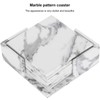 Marble Coasters for Drinks, 6PCS Square Marble White PU Leather