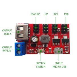 Hailege 2pcs Micro USB Power Breakout USB Voltage Regulator DC to DC Power Module Micro USB Power 5V to 1.8V/3.3V/5V/9V/12V