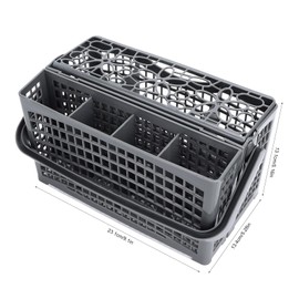 Atyhao Lavavajillas Cubiertos Cubiertos Cesta, 23,1x13,1x13,4 Cm Cesta de Repuesto Universal para Vajilla Utensilio, Compatible con Frigidaire, Gris