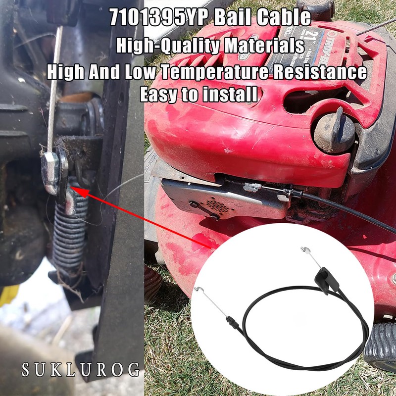 7101395YP Bail Cable Compatible with B-Riggs & S-tratton Lawn Mower