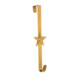 Thrive 15" Lucky Gold Star Metal Wreath Hanger for Front Door, Over The Door Single Hook