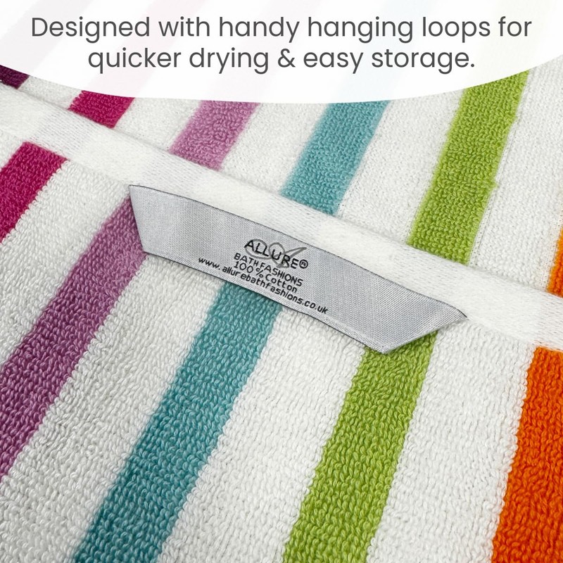 Allure Cali Multi Striped Bath Towels Pack of 2 70