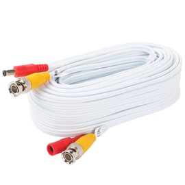 BNC Cable de alimentación de video de 25 pies prefabricado todo en uno para cámara de seguridad de video con dos conectores para sistema de vigilancia CCTV DVR
