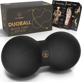 M.S.Lemberg Fascia Ball Duoball - Massage Ball for Self-Massage of the Fascia - Back, Neck, Shoulders, Legs and Spine - Massage Ball Twin Peanut Fascia Roller Small 8 x 16 cm - Black Edition