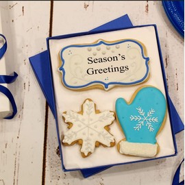 Christmas Cookies, Hand Decorated Vanilla Sugar Cookies, Christmas Gift Basket, Gourmet Holiday Food Gift Box, Christmas Gifts, For Women, Him, Her, Office, Corporate, employee, 3 Count Custom Cookies