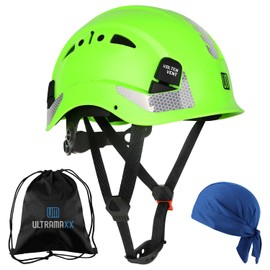 UM ULTRAMAXX Safety Helmet Hard Hat, ANSI Z89.1 Approved Lightweight Vented Work Helmet, 6-Point Adjustable Ratchet Suspension Hardhat Ideal for Industrial and Construction (Green)