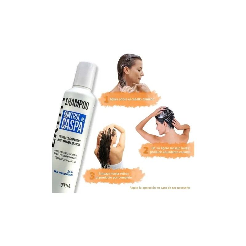 Shampoo Sin Sal Para Control De Caspa Nefertiti 300ml
