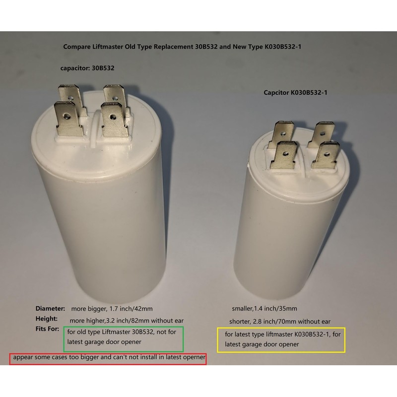 BlueNatHxRPR 55 MFD Garage Door Opener Capacitor Compatible for Old