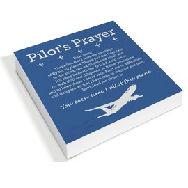 Pilot’s Prayer Decor Airplan Aviation Wood Box Sign for Home Bedroom Man Cave Garage Aviation Gifts for Pilot Airplan Lover