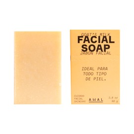 AHAL - Jabon Facial Natural en Barra - Limpieza Profunda, Luminosidad y Balance Natural Facial - 80 gr (Leche de Cabra)