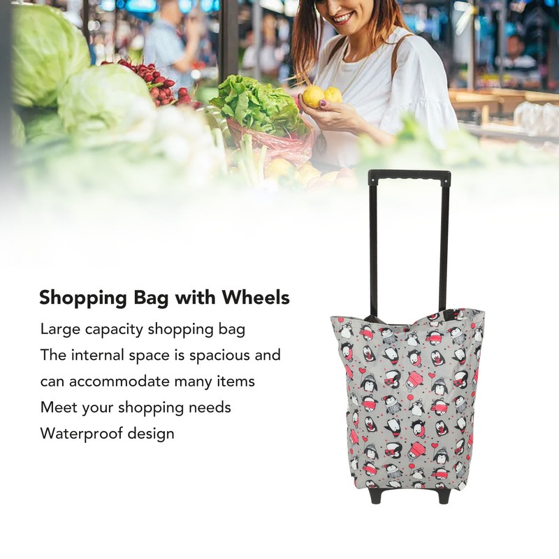 Household Portable Foldable Shopping Cart Utility Grocery Cart Large Elderly