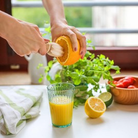 Exprimidor de jugo de limón, Exprimidor manual de limón herramienta de cocina para jugos Extractor de frutas fácil de sostener hecho a mano de para el hogar, Bar, cafetería,