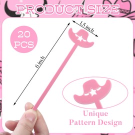 20 Pcs Cowboy Drink Stirrers, Cocktail Swizzle Sticks for Theme Decoration Bar Supplies, Acrylic Stir Sticks for Cocktails Coffee Beverages Mixers Bachelorette Party Homecoming Festival Decoration