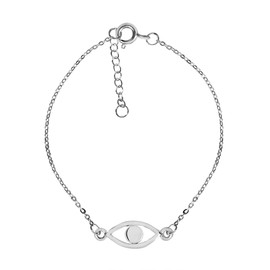 AeraVida Evil Eye Protection Everyday .925 Sterling Silver Link Bracelet | Evil Eye Bracelets for Women | Sterling Silver Link Bracelet for Women | Small Jewelry