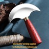Coowolf Leather Knife with Wooden Handle, Leather Working Tools for