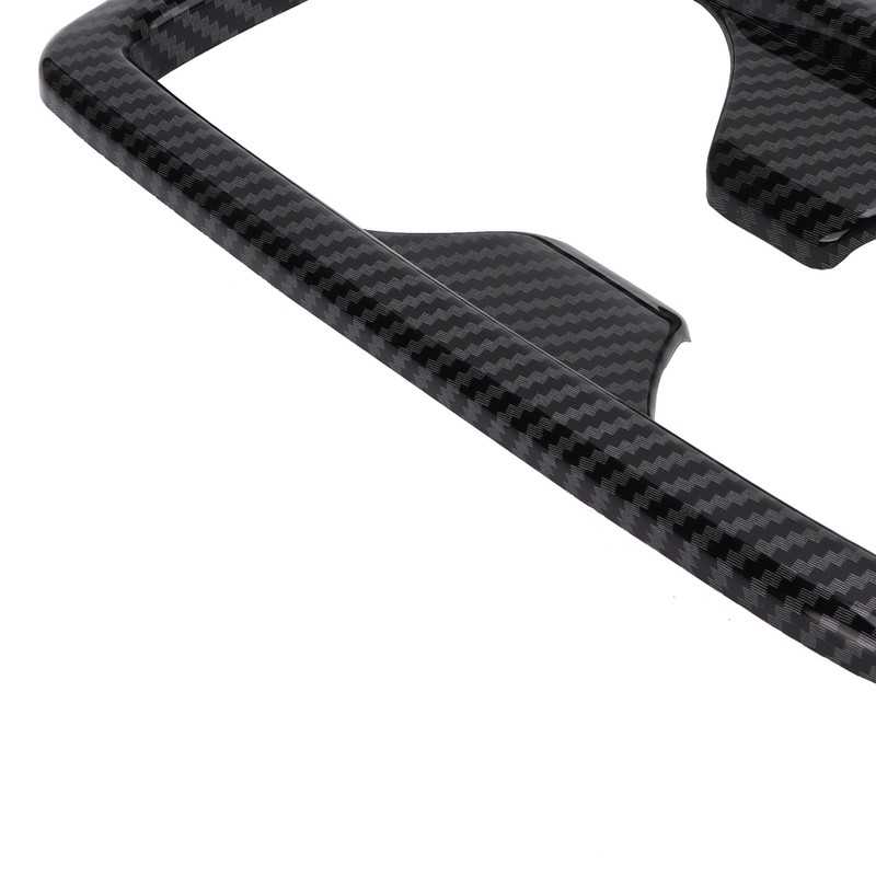 Rear Water Cup Holder Panel Frame Trim Carbon Fiber Style
