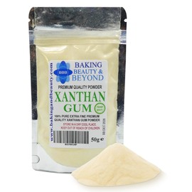 Baking Beauty and Beyond Premium Quality Pure Xanthan Gum Powder - Non-GMO Food Grade Extra Fine Powder Perfect for Making Sauces Soups Gluten Free Baking Ice Cream - 50g