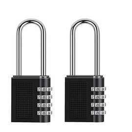 Combination Padlocks 4 Digit Code Padlocks Weatherproof Coded Padlocks Outdoor Backyard Fence Gate Shed Door (20x55mm, Black)