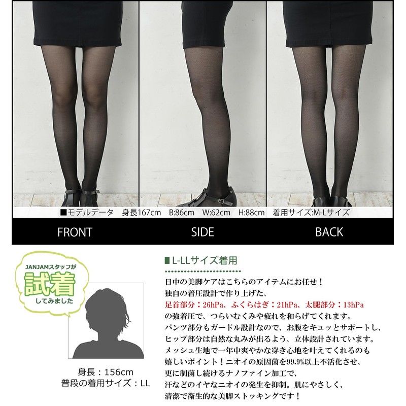 JANJAM Women's High Power Compression Stockings, Moisturizing Treatment, Graduated Compression